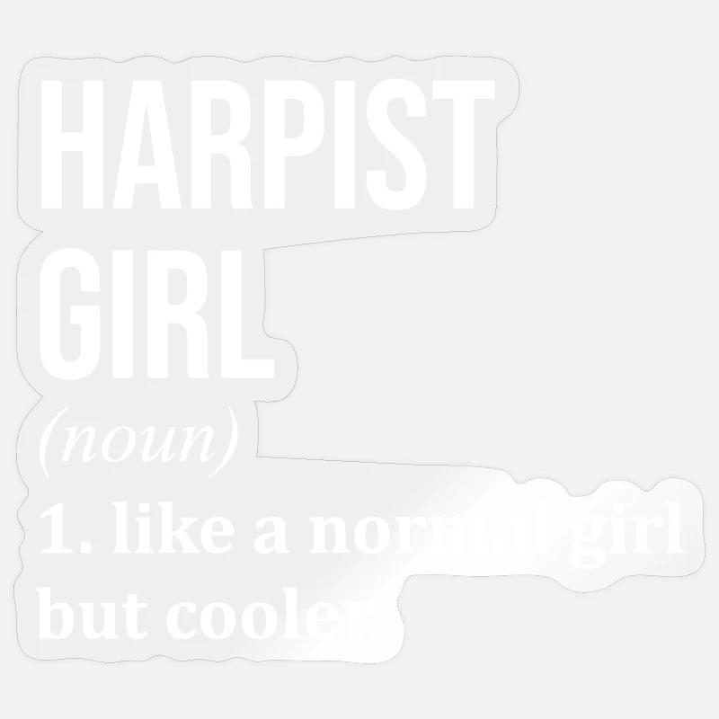 harpe - Sticker taille S (10 x 10 cm) - brillant transparent