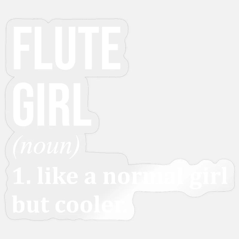 flûte - Sticker taille S (10 x 10 cm) - brillant transparent