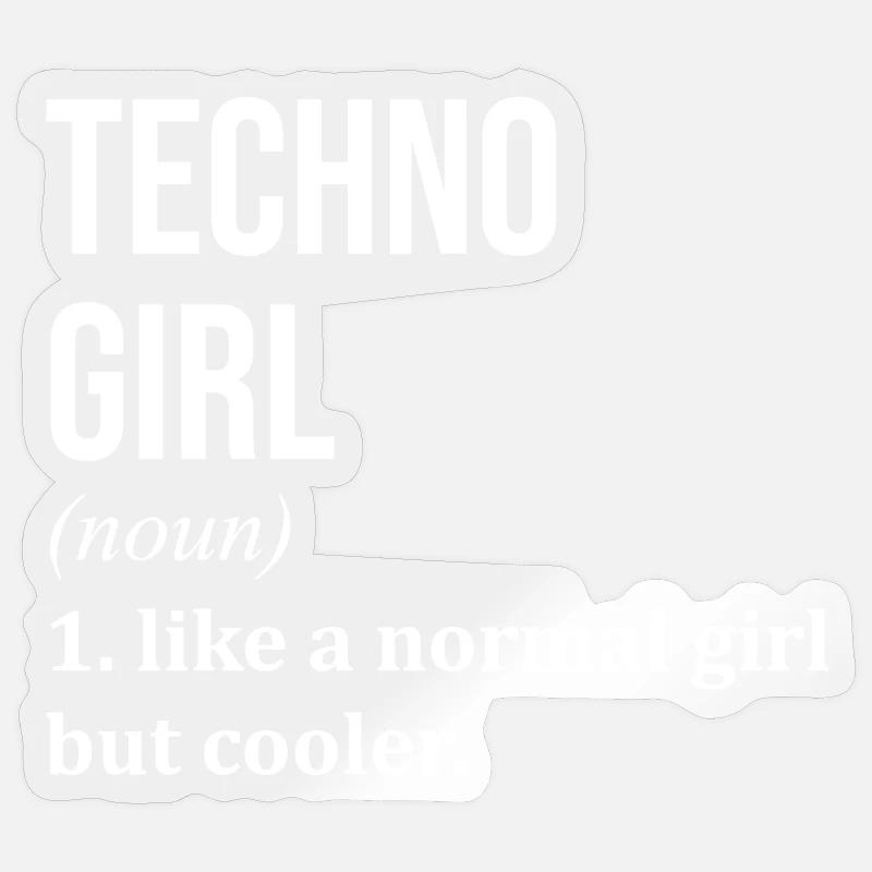 techno - Sticker taille S (10 x 10 cm) - brillant transparent