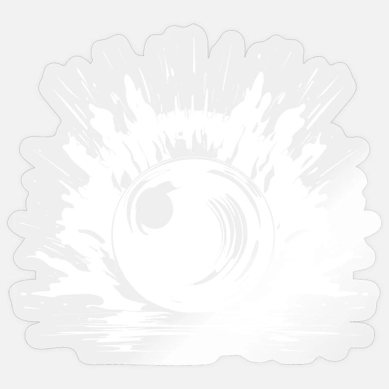Dessin de bowling - Sticker taille S (10 x 10 cm) - brillant transparent