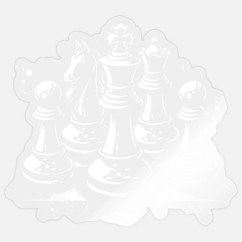Pièces d’échecs - Sticker taille S (10 x 10 cm) - brillant transparent