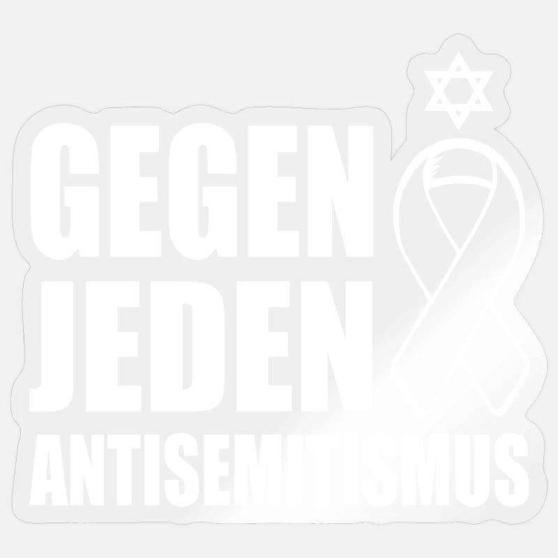 gegen jeden antisemitismus - Sticker Größe S (10 x 10 cm) - Transparent glänzend