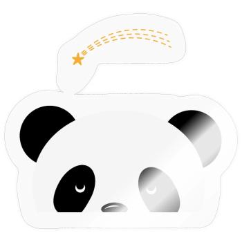 Träumender Panda mit Sternschnuppe - Sticker Größe S (10 x 10 cm) - Transparent glänzend - Vorne
