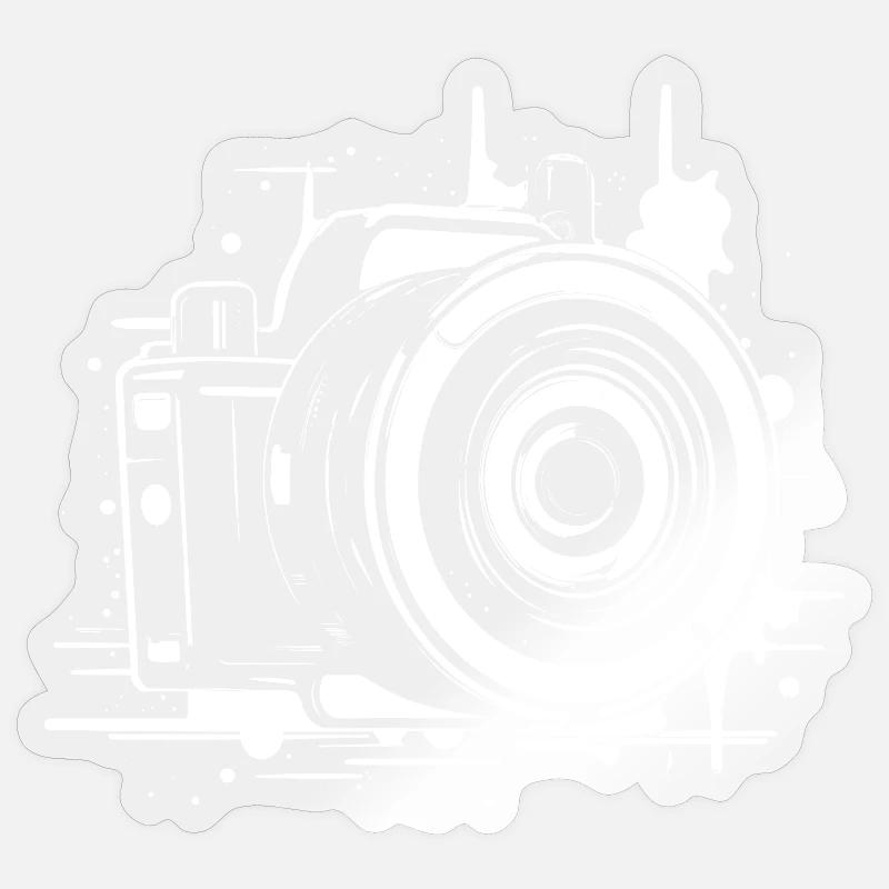Fotokamera - Sticker Größe S (10 x 10 cm) - Transparent glänzend