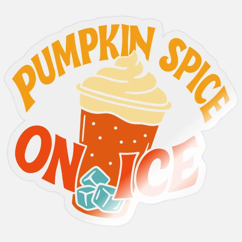 Pumpkin Spice Herbst Design - Sticker Größe S (10 x 10 cm) - Transparent glänzend
