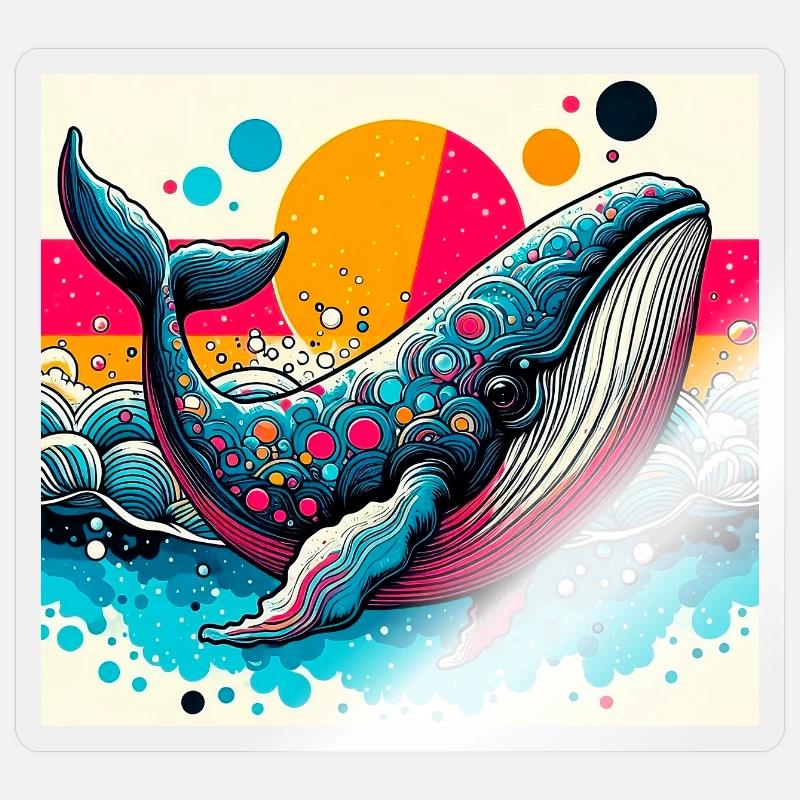 whale - Sticker size S (10 x 10 cm) - transparent glossy