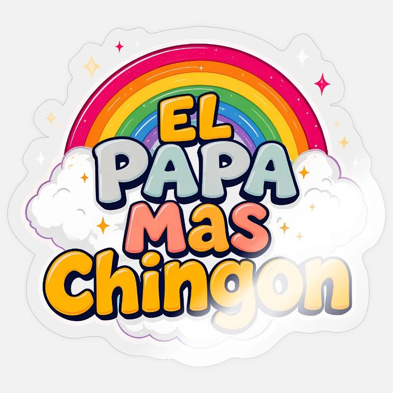 El Papa Mas Chingon - Sticker taille S (10 x 10 cm) - brillant transparent