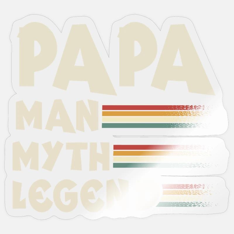 dad father - Sticker size S (10 x 10 cm) - transparent glossy