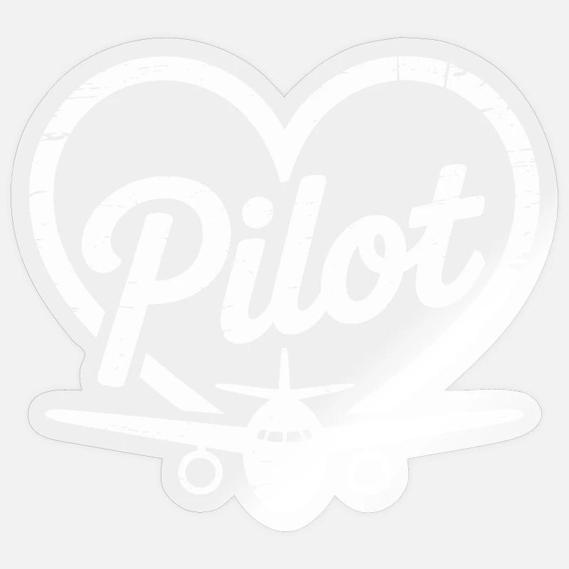 Pilot Airplane Design Sticker size S (10 x 10 cm)