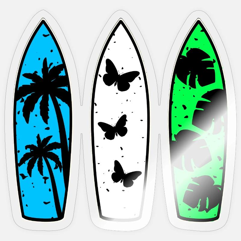 Surfboards - Sticker size S (10 x 10 cm) - transparent glossy