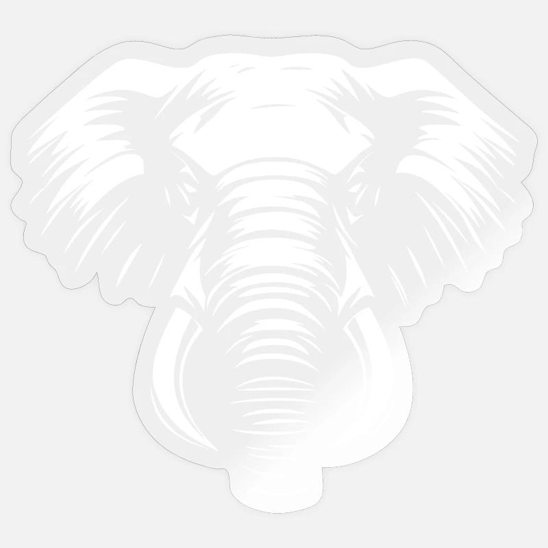 Éléphant Blanc :) - Sticker taille S (10 x 10 cm) - brillant transparent