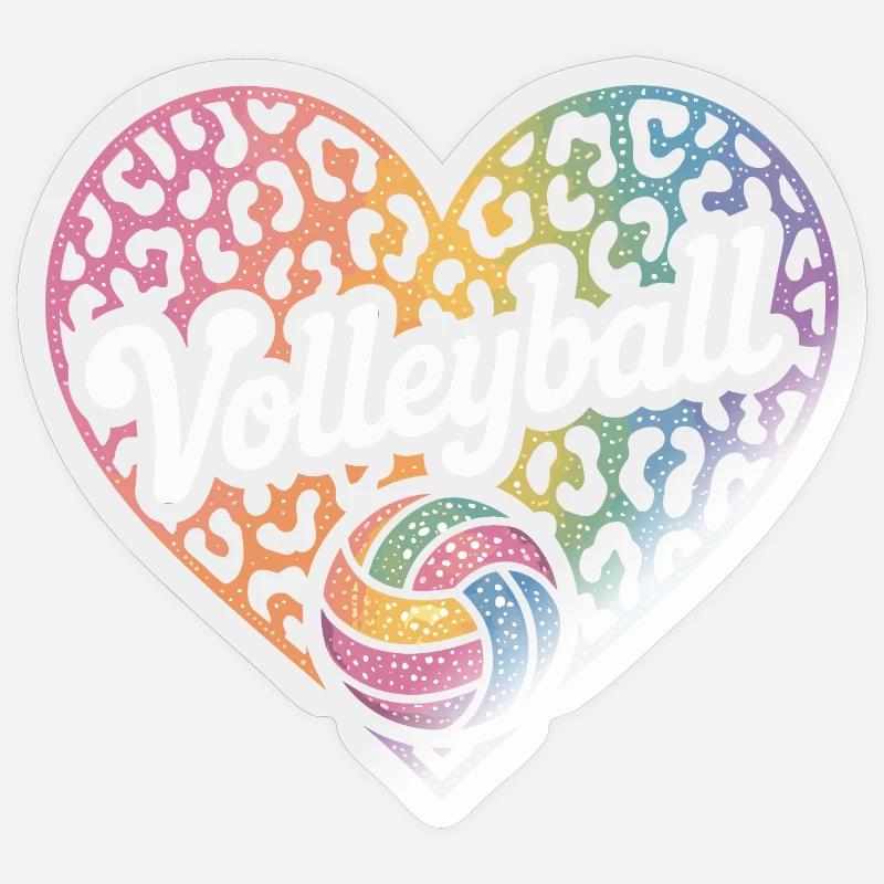 Volleyball - Sticker Größe S (10 x 10 cm) - Transparent glänzend