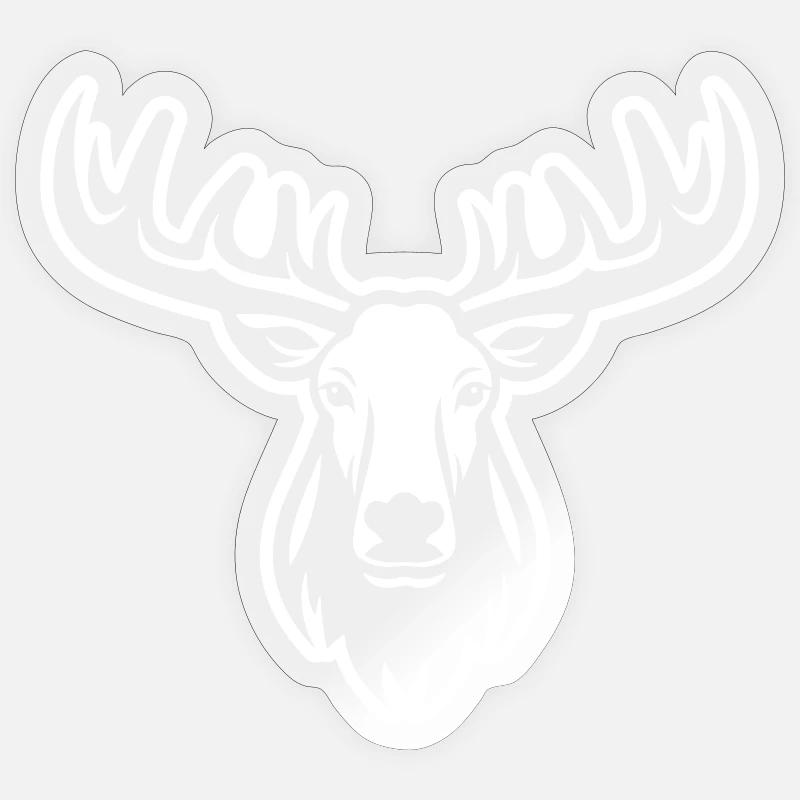 Moose Head - Sticker size S (10 x 10 cm) - transparent glossy