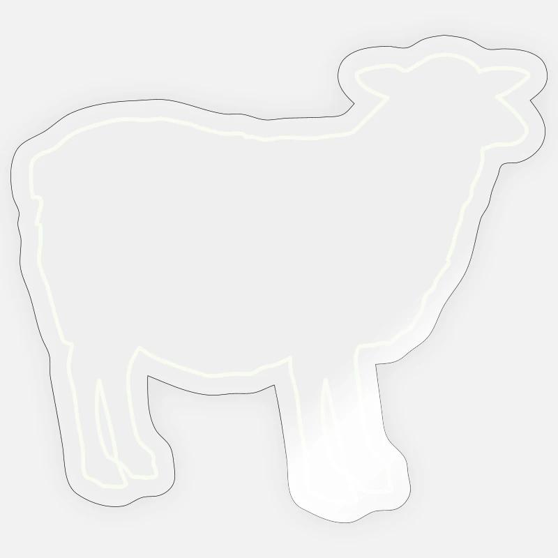 Silhouette de mouton - Sticker taille S (10 x 10 cm) - brillant transparent