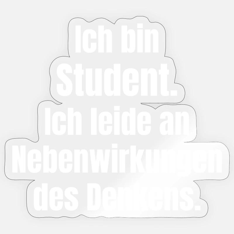 Graphique sur le stress mental chez les étudiants - Sticker taille S (10 x 10 cm) - brillant transparent
