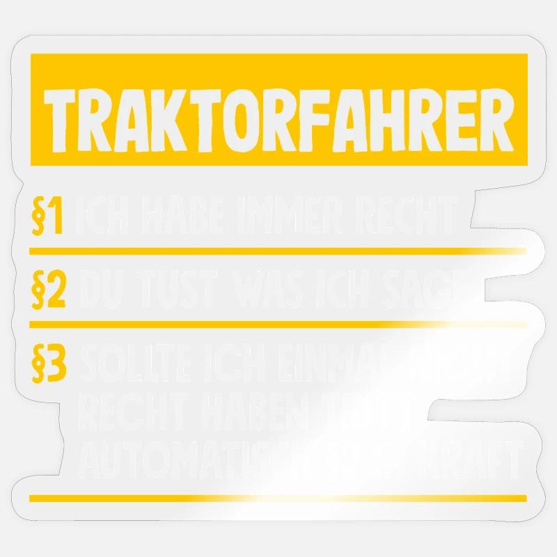 Lustiges Traktorfahrer Traktor Geschenk Sticker Größe S (10 x 10 cm)