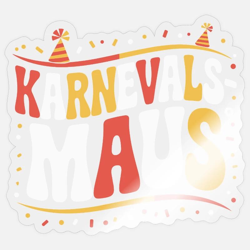 Karnevalsmaus Karneval Köln Kölner Karnevals Maus - Sticker Größe S (10 x 10 cm) - Transparent glänzend