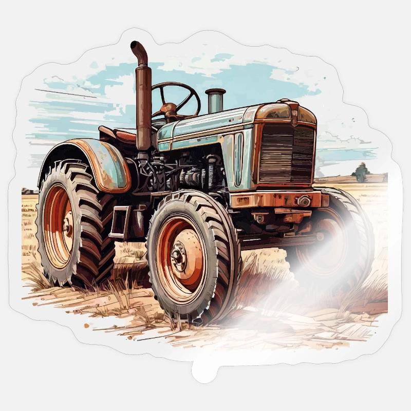 Tractor - Sticker size S (10 x 10 cm) - transparent glossy