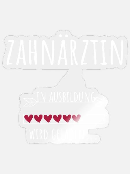 Zahnmedizin Studentin Beruf Ausbildung Zahnärztin - Sticker Größe S (10 x 10 cm) - Transparent glänzend