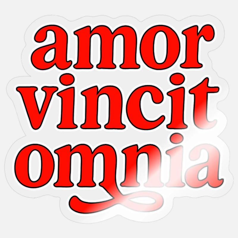 Amor vincit omnia - Sticker size S (10 x 10 cm) - transparent glossy