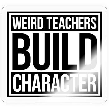 Des professeurs bizarres construisent un personnage Logo drôle d’enseignant - Sticker taille S (10 x 10 cm) - brillant transparent - Devant