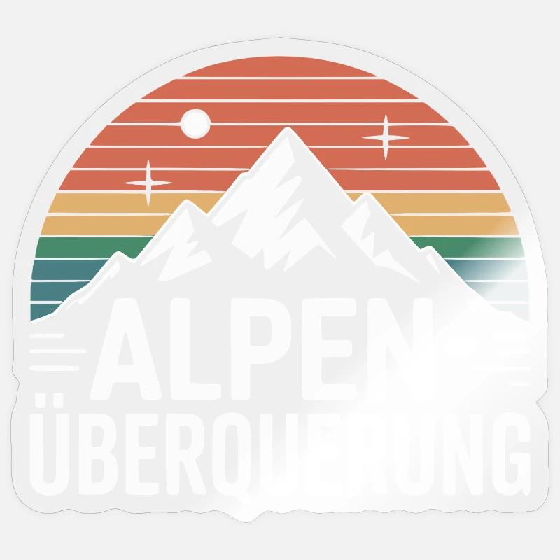 Alpenüberquerung Sticker Größe S (10 x 10 cm)