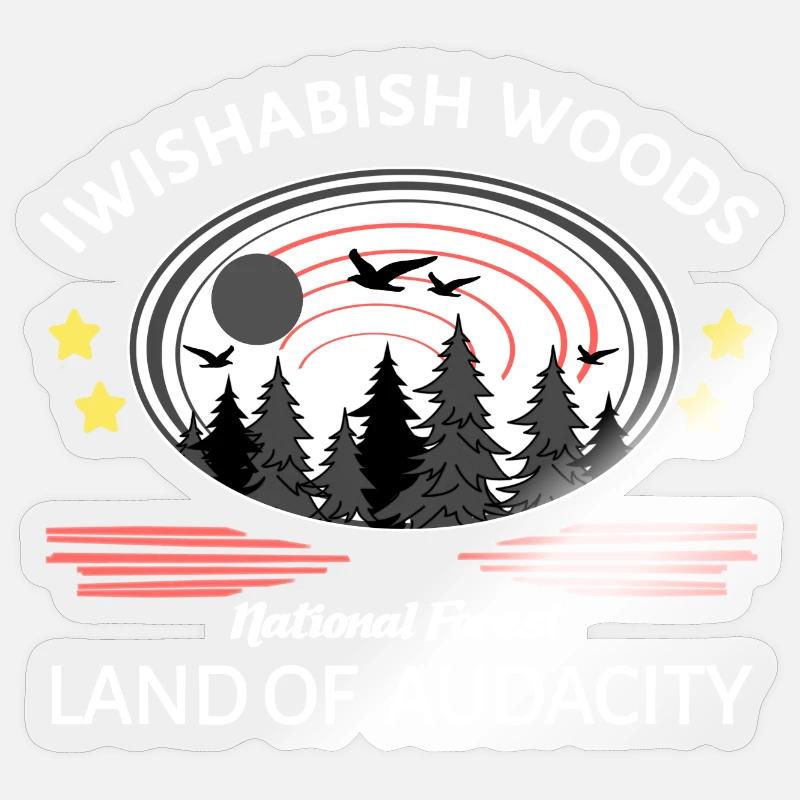 Bois d’Iwishabish - Sticker taille S (10 x 10 cm) - brillant transparent