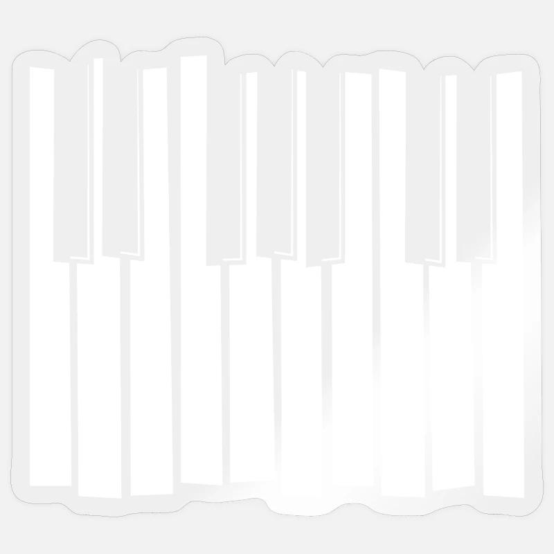Piano Keyboard Strip Pattern - Sticker size S (10 x 10 cm) - transparent glossy