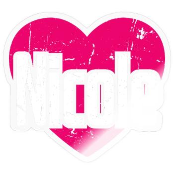 I Love Nicole Pink Heart I Love Nicole - Sticker size S (10 x 10 cm) - transparent glossy - Front