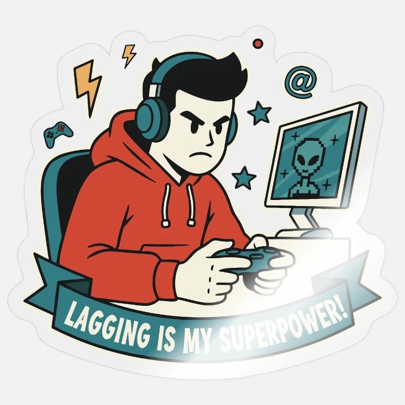 Lagging is my superpower - Sticker size S (10 x 10 cm) - transparent glossy