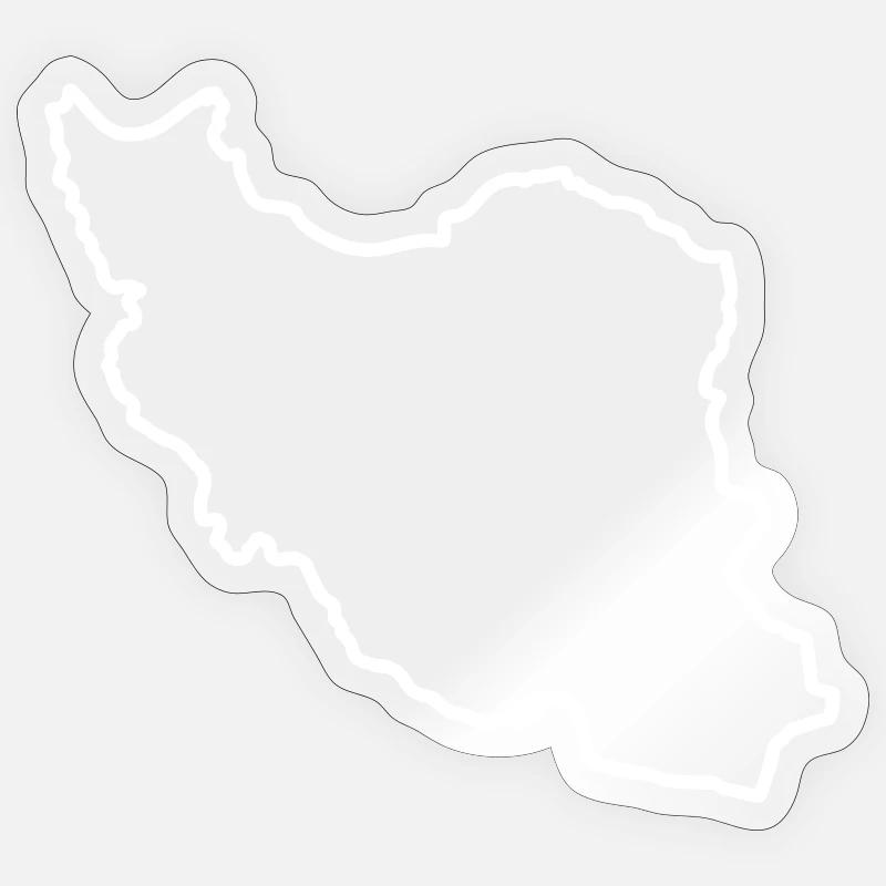 Iran Map Silhouette Persia - Sticker size S (10 x 10 cm) - transparent glossy
