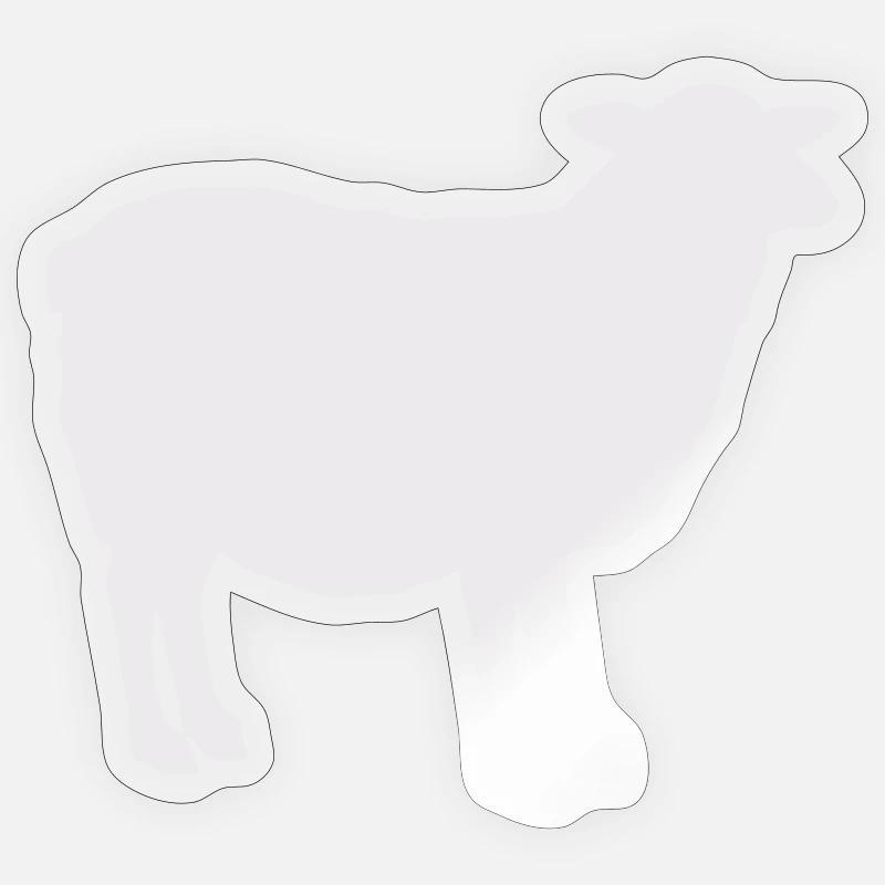 Silhouette de mouton - Sticker taille S (10 x 10 cm) - brillant transparent