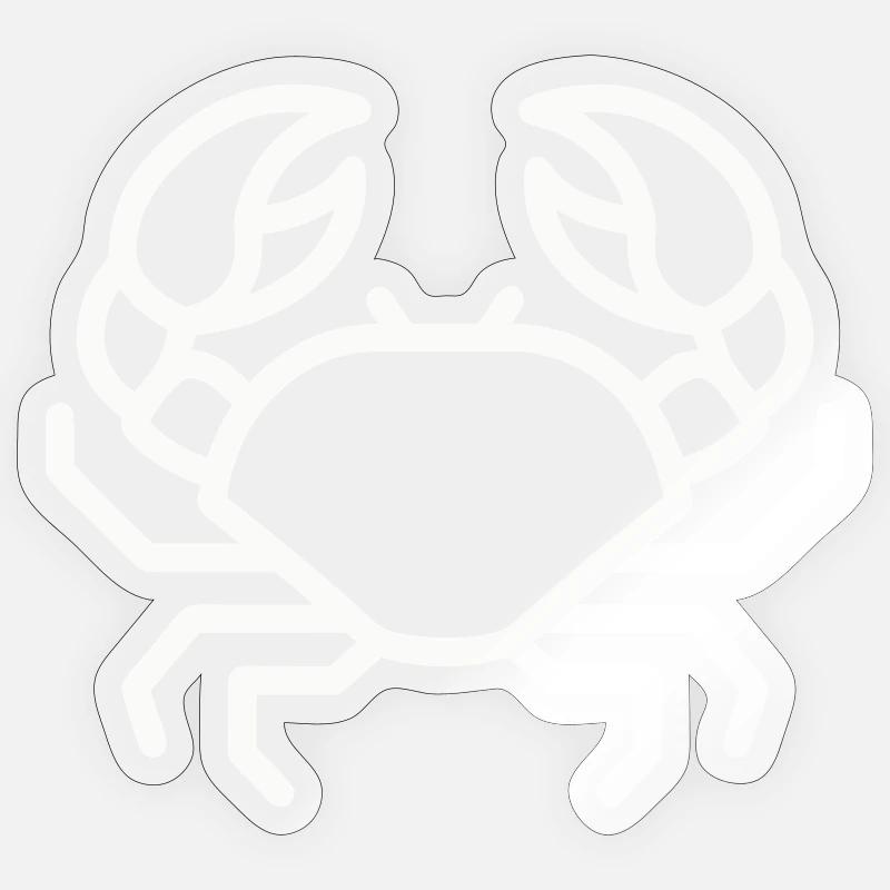 Minimalistische Krabbe online - Sticker Größe S (10 x 10 cm) - Transparent glänzend