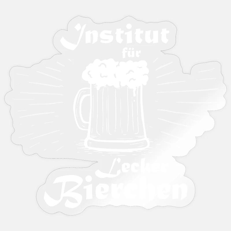 Institut für leckerbierchen Sauf Geschenkidee - Sticker Größe S (10 x 10 cm) - Transparent glänzend