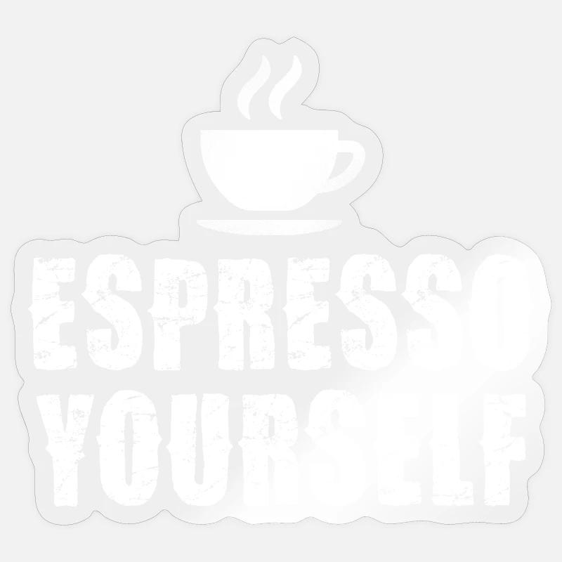 Espresso Yourself Typographic Cup - Sticker Größe S (10 x 10 cm) - Transparent glänzend