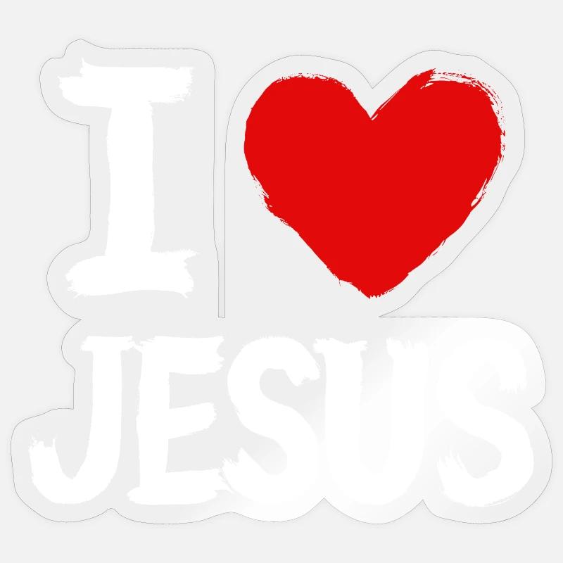 Ich liebe Jesus - Sticker Größe S (10 x 10 cm) - Transparent glänzend
