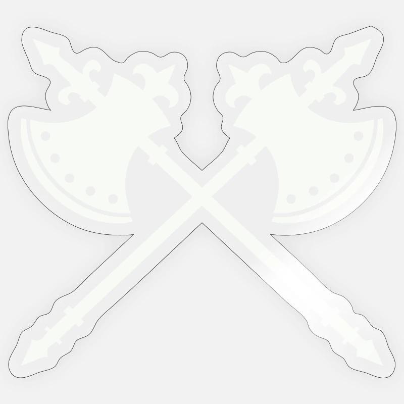 Axe de guerre de croisement - Sticker taille S (10 x 10 cm) - brillant transparent