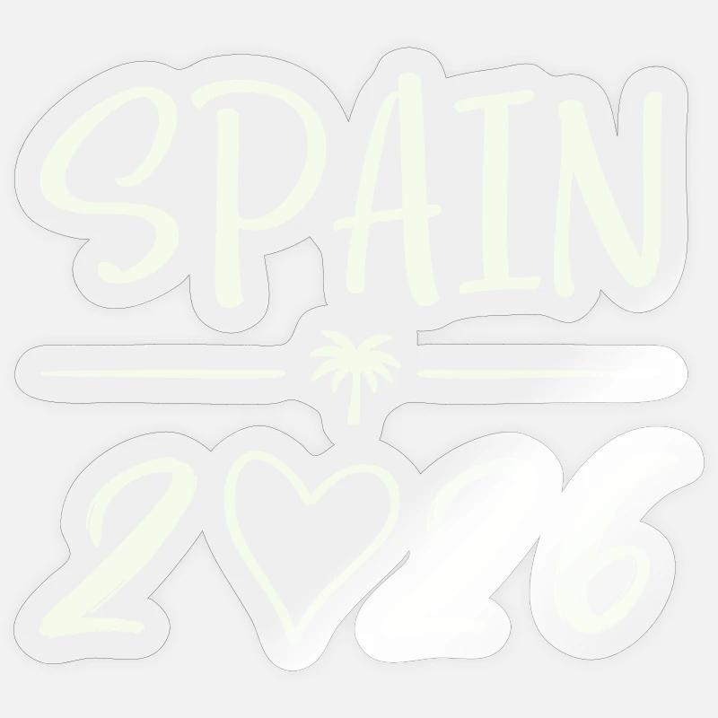 Spain 2026 Palm Trees - Sticker size S (10 x 10 cm) - transparent glossy