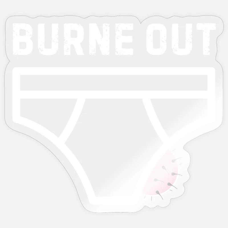 Burn Out Silhouette Culotte Graphique Sticker taille S (10 x 10 cm)
