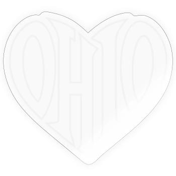 Emblème de faute de frappe du cœur de l’Ohio - Sticker taille S (10 x 10 cm) - brillant transparent - Devant