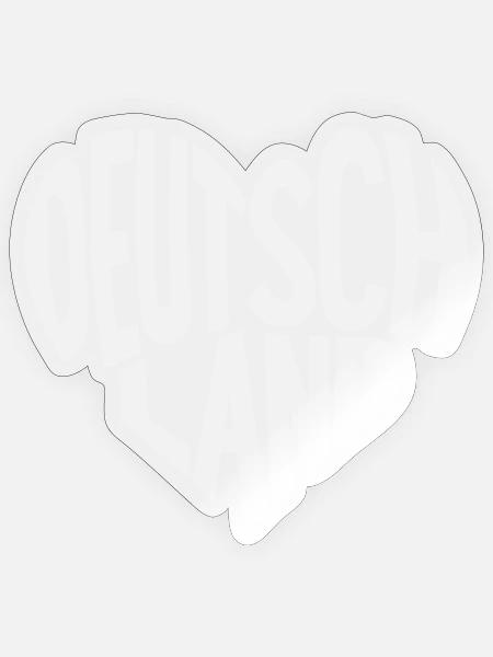 Herzschriftzug Deutschland - Sticker Größe S (10 x 10 cm) - Transparent glänzend