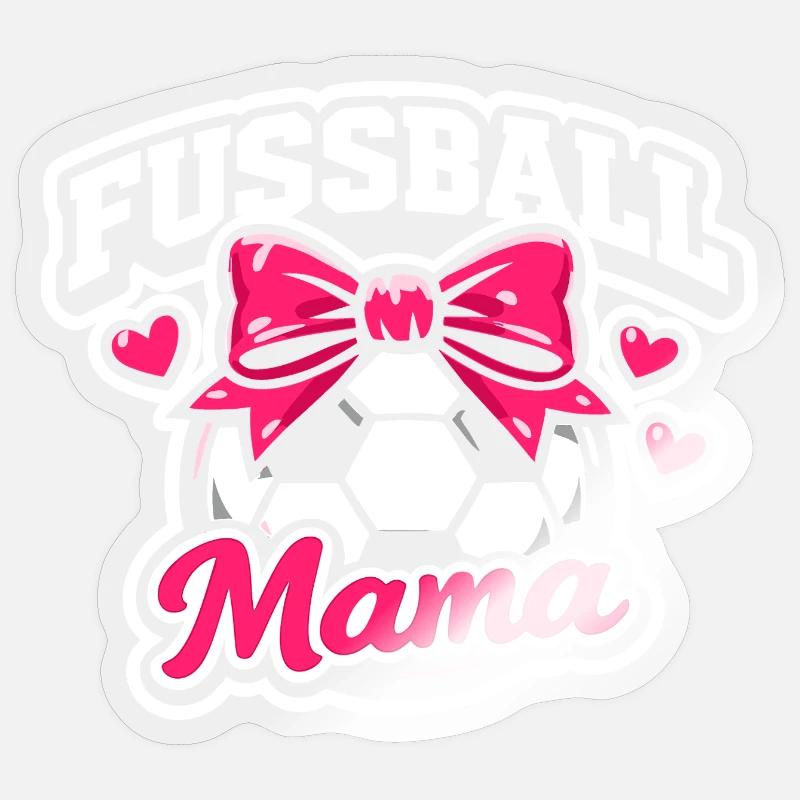 Fußball Mama Stolze Mutter Geschenk - Sticker Größe S (10 x 10 cm) - Transparent glänzend
