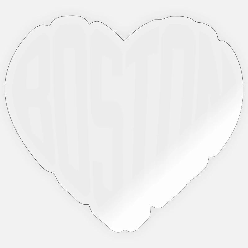 Boston Heart Typer Sticker taille S (10 x 10 cm)
