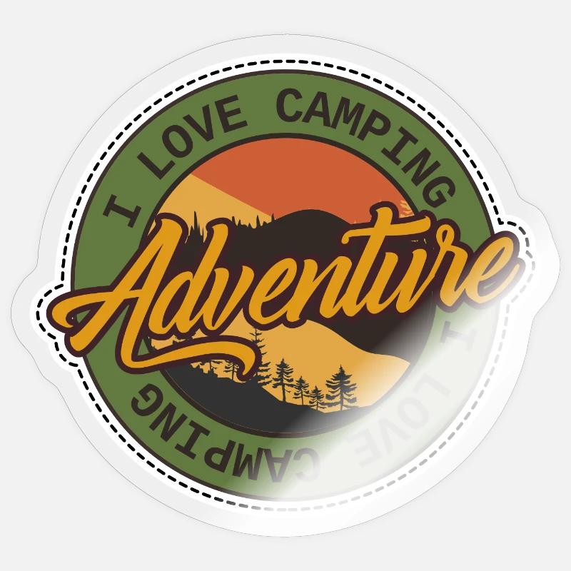 Badge de camping d’aventure Sticker taille S (10 x 10 cm)
