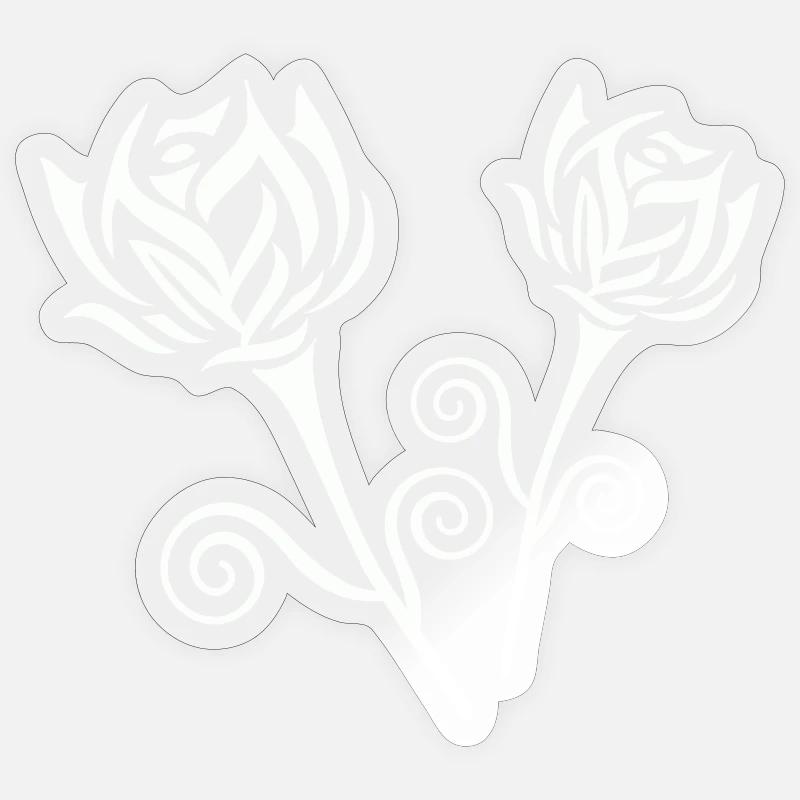 Roses - Sticker size S (10 x 10 cm) - transparent glossy