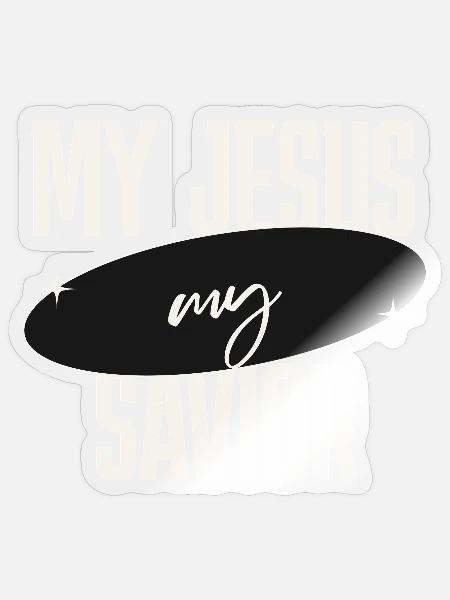 Mein Jesus mein Retter - Sticker Größe S (10 x 10 cm) - Transparent glänzend