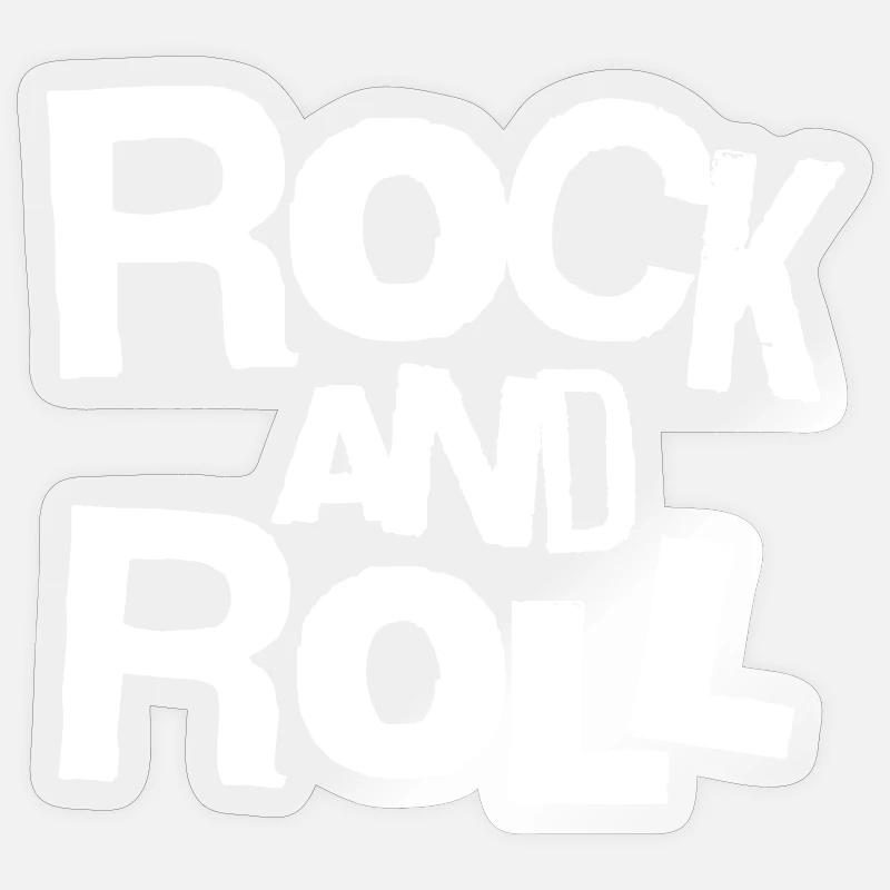 Rock and Roll Bold Typography Tee Sticker size S (10 x 10 cm)