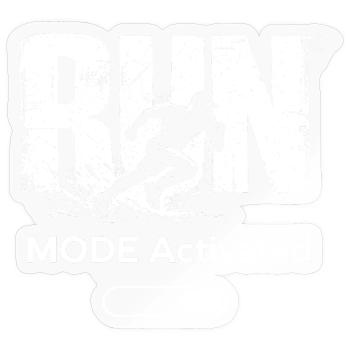 Cadeau de fitness pour la course activée en mode course - Sticker taille S (10 x 10 cm) - brillant transparent - Devant