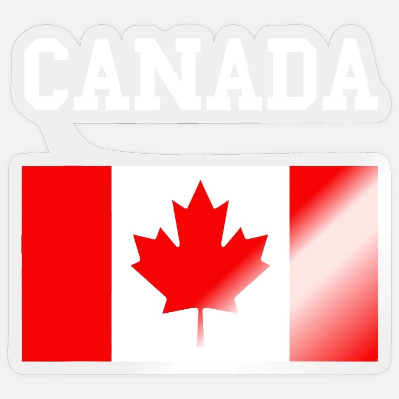 Feuille d’érable Drapeau du Canada Sticker taille S (10 x 10 cm)