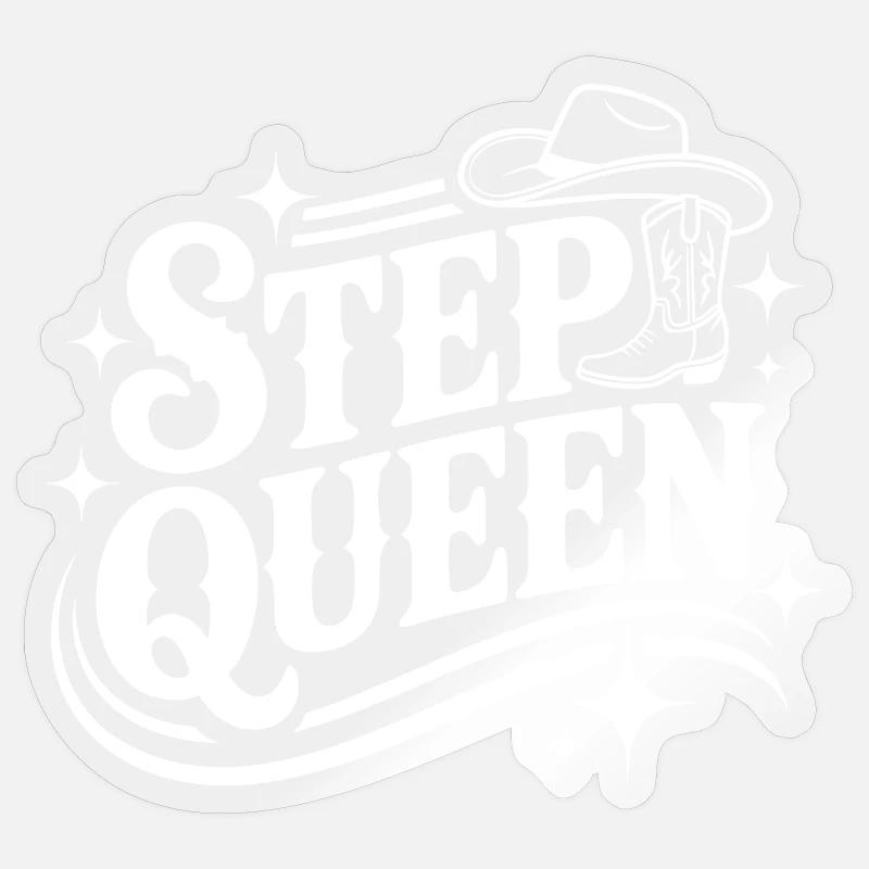 Step Queen Western Line Dance - Sticker Größe S (10 x 10 cm) - Transparent glänzend